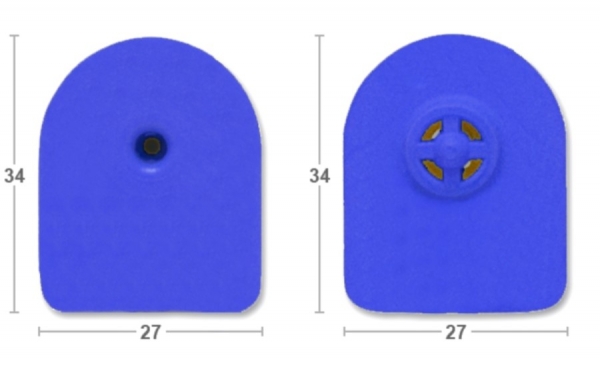 Бирка ушная MF P/P 27x34 TMP, синяя