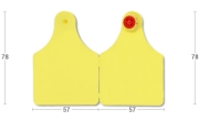 Бирка ушная FlexoPlus D/D 57х78 TMP, жёлтая
